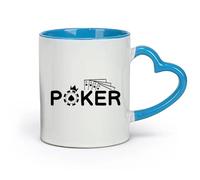 AYUEHBN Ceramics Novelty Tea or Coffee Cup Four Aces Poker Cards Gambling Ace Casino （11oz/320ml） for Tea Coffee Milk Cappuccino Blue
