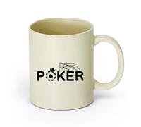 AYUEHBN Ceramics Novelty Tea or Coffee Cup Four Aces Poker Cards Gambling Ace Casino （11oz/320ml） for Tea Coffee Milk Cappuccino Light Yellow