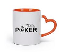AYUEHBN Ceramics Novelty Tea or Coffee Cup Four Aces Poker Cards Gambling Ace Casino （11oz/320ml） for Tea Coffee Milk Cappuccino Orange