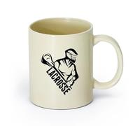AYUEHBN Ceramics Novelty Tea or Coffee Cup Lacrosse Player Stick Word Sports （11oz/320ml） Humorous Gift for Coffee Lovers, Work Besties, Coworkers & Friends Light Yellow