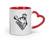 AYUEHBN Ceramics Novelty Tea or Coffee Cup Lacrosse Player Stick Word Sports （11oz/320ml） Humorous Gift for Coffee Lovers, Work Besties, Coworkers & Friends Red