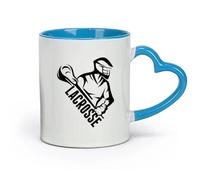 AYUEHBN Ceramics Novelty Tea or Coffee Cup Lacrosse Player Stick Word Sports （11oz/320ml） Humorous Gift for Coffee Lovers, Work Besties, Coworkers & Friends Blue