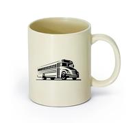 AYUEHBN Ceramics Novelty Tea or Coffee Cup School Bus Garage Auto Big Machine （11oz/320ml） Humorous Gift for Coffee Lovers, Work Besties, Coworkers & Friends Light Yellow
