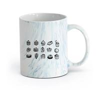 AYUEHBN Ceramics Personalised Mugs Bakery Store Candy Cake Sweet Kitchen Cafe （11oz/320ml） for Coffee, Soup, Tea, Milk, Latte, hot Cocoa, Ladies, Men Marble Blue