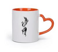 AYUEHBN Ceramics Personalised Mugs Beautiful Flying Bird Wing Feathers Fairytale （11oz/320ml） Cappuccino, Latte Macchiato, Tea, Espresso Orange