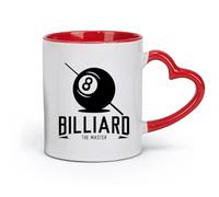 AYUEHBN Ceramics Personalised Mugs Billiard The Master Lettering Ball with Number （11oz/320ml） Stylish & Durable - Microwave & Dishwasher Safe Red