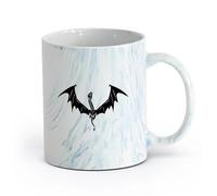 AYUEHBN Ceramics Personalised Mugs Dragon Flying Wings Fantasy Magical Animal （11oz/320ml） Humorous Gift for Coffee Lovers, Work Besties, Coworkers & Friends Marble Blue