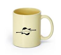 AYUEHBN Ceramics Personalised Mugs Guitar Los Angeles Music California Cool Modern （11oz/320ml） and Mulled Drinks, Espresso Beige