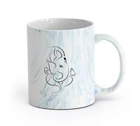 AYUEHBN Ceramics Personalised Mugs Hinduism Hindu Abstract God Ganesha Elephant （11oz/320ml） Cappuccino, Latte Macchiato, Tea, Espresso Marble Blue