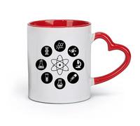 AYUEHBN Ceramics Personalised Mugs Science Atom Electron Science Chemistry Nuclear Physics （11oz/320ml） for Home or Work Red