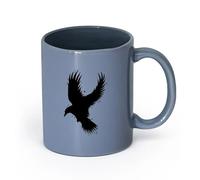 AYUEHBN Ceramics Porcelain Coffee Mugs Flying Bird Eagle Silhouette Wild Life （11oz/320ml） Coffee, Tea, Latte, Milk, Cocoa, Juice and Other Hot Drinks Blue-Gray