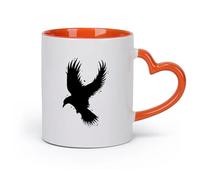 AYUEHBN Ceramics Porcelain Coffee Mugs Flying Bird Eagle Silhouette Wild Life （11oz/320ml） Coffee, Tea, Latte, Milk, Cocoa, Juice and Other Hot Drinks Orange
