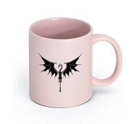 AYUEHBN Ceramics Porcelain Coffee Mugs Flying Mythology Dragon Sharp Wings （11oz/320ml） Humorous Gift for Coffee Lovers, Work Besties, Coworkers & Friends Pink