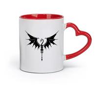 AYUEHBN Ceramics Porcelain Coffee Mugs Flying Mythology Dragon Sharp Wings （11oz/320ml） Humorous Gift for Coffee Lovers, Work Besties, Coworkers & Friends Red