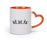 AYUEHBN Ceramics Porcelain Coffee Mugs Puppies Pets French Bulldog Animals （11oz/320ml） for Coffee, Soup, Tea, Milk, Latte, hot Cocoa, Ladies, Men Orange