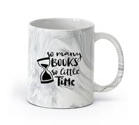 AYUEHBN Ceramics Porcelain Coffee Mugs Reading Books Quote Corner Library Reader （11oz/320ml） Ceramic Coffee Mug for Cappuccino Tea, Milk, Marble Black