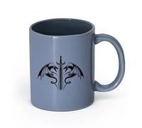AYUEHBN Ceramics Porcelain Coffee Mugs Swords Dragons Fantasy Kids Man Cave （11oz/320ml） for Coffee, Soup, Tea, Milk, Latte, hot Cocoa, Ladies, Men Blue-Gray