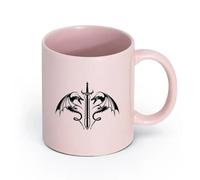 AYUEHBN Ceramics Porcelain Coffee Mugs Swords Dragons Fantasy Kids Man Cave （11oz/320ml） for Coffee, Soup, Tea, Milk, Latte, hot Cocoa, Ladies, Men Pink
