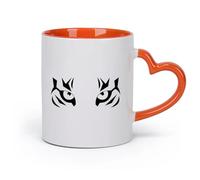AYUEHBN Ceramics Porcelain Coffee Mugs Tiger Eyes African Predator Big Cat （11oz/320ml） Coffee, Tea, Latte, Milk, Cocoa, Juice and Other Hot Drinks Orange