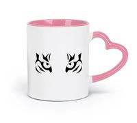 AYUEHBN Ceramics Porcelain Coffee Mugs Tiger Eyes African Predator Big Cat （11oz/320ml） Coffee, Tea, Latte, Milk, Cocoa, Juice and Other Hot Drinks Pink