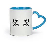 AYUEHBN Ceramics Porcelain Coffee Mugs Tiger Eyes African Predator Big Cat （11oz/320ml） Coffee, Tea, Latte, Milk, Cocoa, Juice and Other Hot Drinks Blue