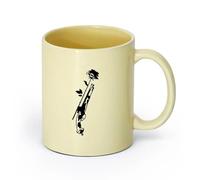 AYUEHBN Ceramics Porcelain Coffee Mugs Weapons Flower Rose Gun Romance Love （11oz/320ml） for Coffee, Soup, Tea, Milk, Latte, hot Cocoa, Ladies, Men Beige
