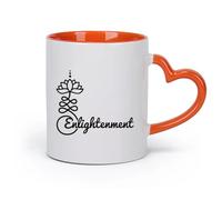 AYUEHBN Ceramics Porcelain Cup Enlightenment Yoga Studio Lotus Meditation Room （11oz/320ml） Cappuccino, Latte Macchiato, Tea, Espresso Orange