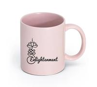 AYUEHBN Ceramics Porcelain Cup Enlightenment Yoga Studio Lotus Meditation Room （11oz/320ml） Cappuccino, Latte Macchiato, Tea, Espresso Pink