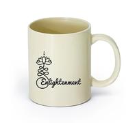 AYUEHBN Ceramics Porcelain Cup Enlightenment Yoga Studio Lotus Meditation Room （11oz/320ml） Cappuccino, Latte Macchiato, Tea, Espresso Light Yellow