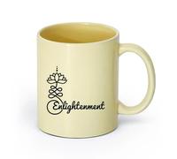 AYUEHBN Ceramics Porcelain Cup Enlightenment Yoga Studio Lotus Meditation Room （11oz/320ml） Cappuccino, Latte Macchiato, Tea, Espresso Beige