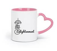 AYUEHBN Ceramics Porcelain Cup Enlightenment Yoga Studio Lotus Meditation Room （11oz/320ml） Cappuccino, Latte Macchiato, Tea, Espresso Pink