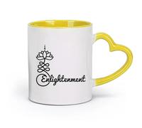 AYUEHBN Ceramics Porcelain Cup Enlightenment Yoga Studio Lotus Meditation Room （11oz/320ml） Cappuccino, Latte Macchiato, Tea, Espresso Yellow