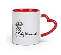 AYUEHBN Ceramics Porcelain Cup Enlightenment Yoga Studio Lotus Meditation Room （11oz/320ml） Cappuccino, Latte Macchiato, Tea, Espresso Red