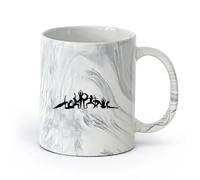 AYUEHBN Ceramics Porcelain Cup Girls Yoga Pose Meditation Zen Asana Relax （11oz/320ml） Coffee, Tea, Latte, Milk, Cocoa, Juice and Other Hot Drinks Marble Black