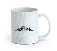 AYUEHBN Ceramics Porcelain Cup Girls Yoga Pose Meditation Zen Asana Relax （11oz/320ml） Coffee, Tea, Latte, Milk, Cocoa, Juice and Other Hot Drinks Marble Blue