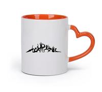 AYUEHBN Ceramics Porcelain Cup Girls Yoga Pose Meditation Zen Asana Relax （11oz/320ml） Coffee, Tea, Latte, Milk, Cocoa, Juice and Other Hot Drinks Orange