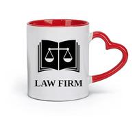 AYUEHBN Ceramics Porcelain Cup Law Firm Office Lawyer Scales Book Justice （11oz/320ml） Humorous Gift for Coffee Lovers, Work Besties, Coworkers & Friends Red