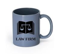 AYUEHBN Ceramics Porcelain Cup Law Firm Office Lawyer Scales Book Justice （11oz/320ml） Humorous Gift for Coffee Lovers, Work Besties, Coworkers & Friends Blue-Gray