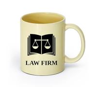 AYUEHBN Ceramics Porcelain Cup Law Firm Office Lawyer Scales Book Justice （11oz/320ml） Humorous Gift for Coffee Lovers, Work Besties, Coworkers & Friends Beige