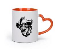 AYUEHBN Ceramics Porcelain Cup Scary Clown Skull Grin Monster Fear Horror （11oz/320ml） for Coffee, Soup, Tea, Milk, Latte, hot Cocoa, Ladies, Men Orange