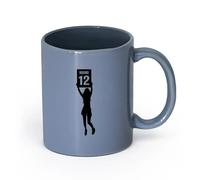 AYUEHBN Ceramics Porcelain Cups Boxing Ring Sex Appeal Woman Card Martial Arts MMA Sport （11oz/320ml） Restaurant, Office Blue-Gray