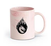 AYUEHBN Ceramics Porcelain Cups Dragon Fairy Tale Fire Fantasy Animal Myth Beast （11oz/320ml） Cappuccino, Latte Macchiato, Tea, Espresso Marble Pink
