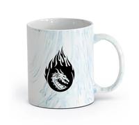 AYUEHBN Ceramics Porcelain Cups Dragon Fairy Tale Fire Fantasy Animal Myth Beast （11oz/320ml） Cappuccino, Latte Macchiato, Tea, Espresso Marble Blue