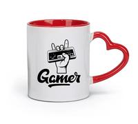 AYUEHBN Ceramics Porcelain Cups Gamer Hand Retro Gamepad Joystick Video Games （11oz/320ml） Coffee, Tea, Latte, Milk, Cocoa, Juice and Other Hot Drinks Red