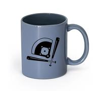 AYUEHBN Ceramics Porcelain Latte Tea Cup Baseball Bits Game Player Sport Field （11oz/320ml） Office, Home, Café, Dishwasher & Microwave Safe Blue-Gray