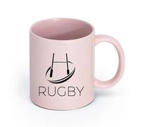 AYUEHBN Ceramics Porcelain Latte Tea Cup Game Club Rugby Tough Sport Teams （11oz/320ml） Coffee, Tea, Latte, Milk, Cocoa, Juice and Other Hot Drinks Pink