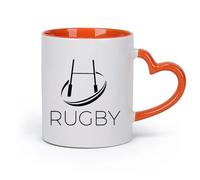 AYUEHBN Ceramics Porcelain Latte Tea Cup Game Club Rugby Tough Sport Teams （11oz/320ml） Coffee, Tea, Latte, Milk, Cocoa, Juice and Other Hot Drinks Orange