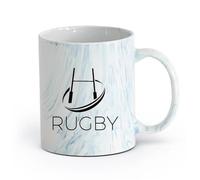 AYUEHBN Ceramics Porcelain Latte Tea Cup Game Club Rugby Tough Sport Teams （11oz/320ml） Coffee, Tea, Latte, Milk, Cocoa, Juice and Other Hot Drinks Marble Blue