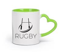 AYUEHBN Ceramics Porcelain Latte Tea Cup Game Club Rugby Tough Sport Teams （11oz/320ml） Coffee, Tea, Latte, Milk, Cocoa, Juice and Other Hot Drinks Green