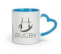 AYUEHBN Ceramics Porcelain Latte Tea Cup Game Club Rugby Tough Sport Teams （11oz/320ml） Coffee, Tea, Latte, Milk, Cocoa, Juice and Other Hot Drinks Blue